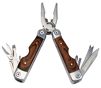 Multifunction tool, stainless steel, brown