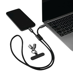 Multifunctional charging and data transfer cable, black|grey