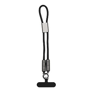 Multifunctional charging and data transfer cable, black|grey