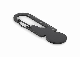 Multifunctional key ring token, black