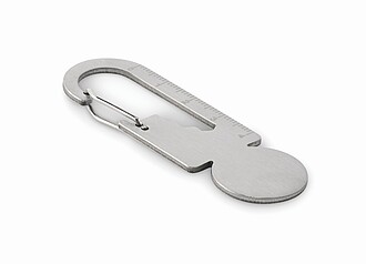 Multifunctional key ring token, silver