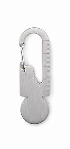 Multifunctional key ring token, silver