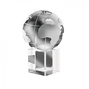 Mundi desk paper weight, transparent