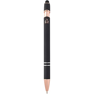Nanna ballpoint pen with rose gold finish (blue ink), solid black