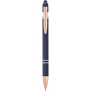 Nanna ballpoint pen with rose gold finish, ocean blue