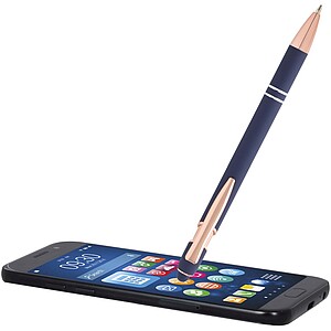 Nanna ballpoint pen with rose gold finish, ocean blue