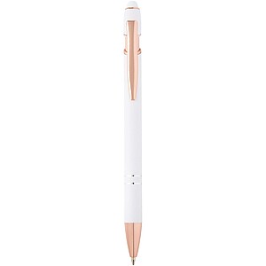 Nanna ballpoint pen with rose gold finish, white