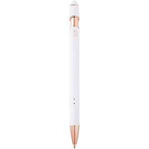 Nanna ballpoint pen with rose gold finish, white