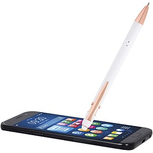 Nanna ballpoint pen with rose gold finish, white