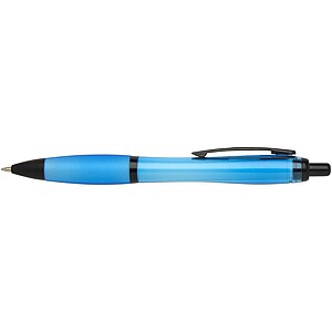 Nash recycled plastic ballpoint pen with black trims, aqua
