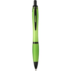 Nash recycled plastic ballpoint pen with black trims, lime