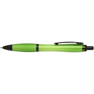 Nash recycled plastic ballpoint pen with black trims, lime