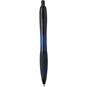 Nash recycled plastic ballpoint pen with black trims, navy blue