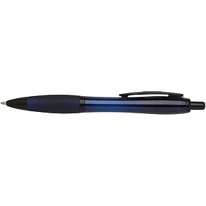 Nash recycled plastic ballpoint pen with black trims, navy blue