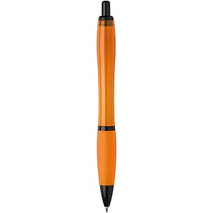 Nash recycled plastic ballpoint pen with black trims, orange