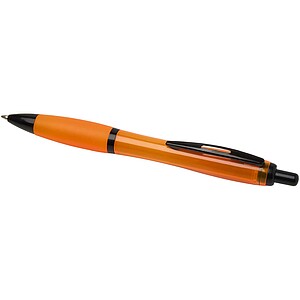 Nash recycled plastic ballpoint pen with black trims, orange