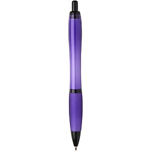 Nash recycled plastic ballpoint pen with black trims, purple