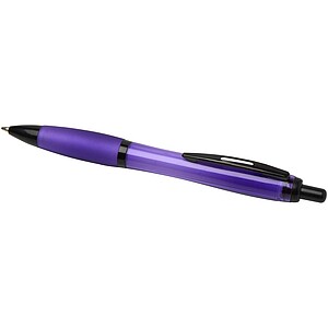 Nash recycled plastic ballpoint pen with black trims, purple