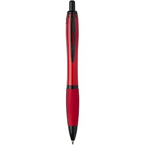 Nash recycled plastic ballpoint pen with black trims, red