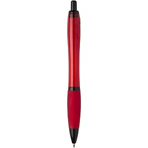 Nash recycled plastic ballpoint pen with black trims, red