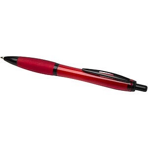 Nash recycled plastic ballpoint pen with black trims, red