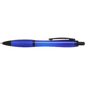 Nash recycled plastic ballpoint pen with black trims, royal blue