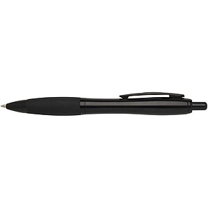 Nash recycled plastic ballpoint pen with black trims, solid black