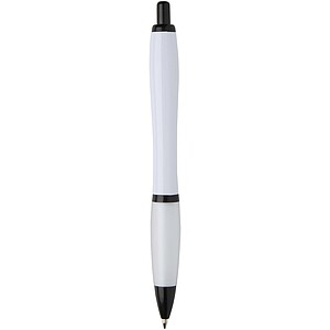 Nash recycled plastic ballpoint pen with black trims, white