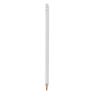 Natural pencil with eraser, white
