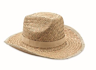 Natural straw cowboy hat