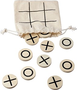 Natural wooden tic-tac-toe game Waltraud