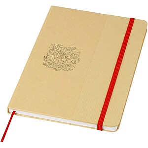 Nelida A5 recycled cardboard hard cover notebook, red