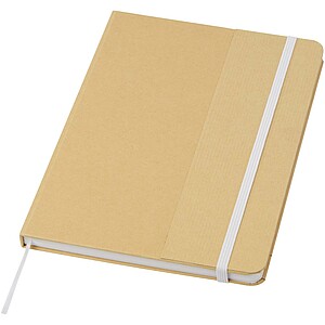 Nelida A5 recycled cardboard hard cover notebook, white