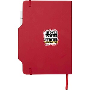 Nexus A5 hard cover notebook with pen and pencil combo, red