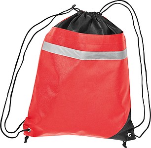 Non-woven gym bag including reflectable stripe