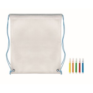 Non woven kids bag with pens, baby blue