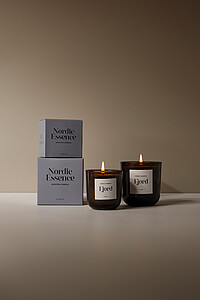 Nordic essence scented candle small, blue, dark brown