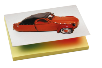 Note-it with plastic adhesive marks