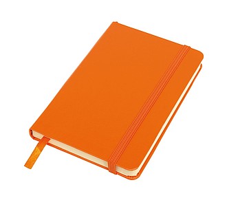 Notebook "Attendant" in DIN A6 format with rounded off corners,colour orange