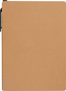 Notebook with pen and sticky notes