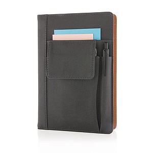 Notebook with phone pocket