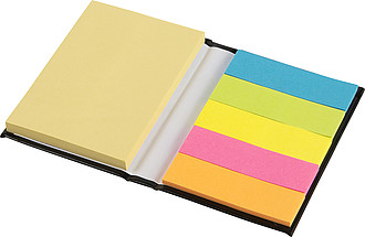 Notebook with sticky notes