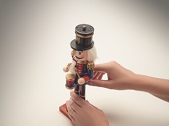 Nutcracker character ornament in wood