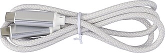 Nylon charging cable 100W Gerd, light grey