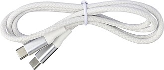 Nylon charging cable Jacob, white