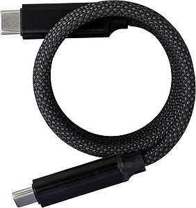 Nylon charging cable Janet, black