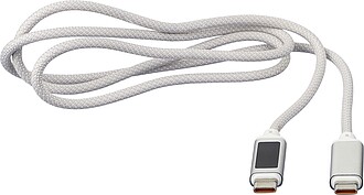Nylon fabric charging cable 65W Claudia , light grey