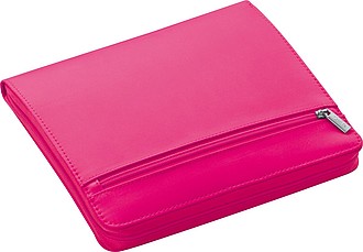 Nylon writing case with zipper, pink