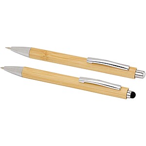 Oblys bamboo ballpoint pen and mechanical pencil set, natural