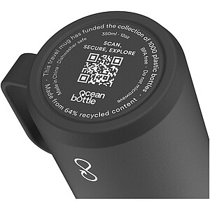 Ocean Bottle 350 ml insulated travel mug, obsidian black